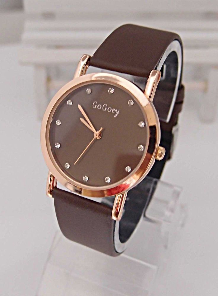 Pu Leather Casual Brown Everyday Woman Watch