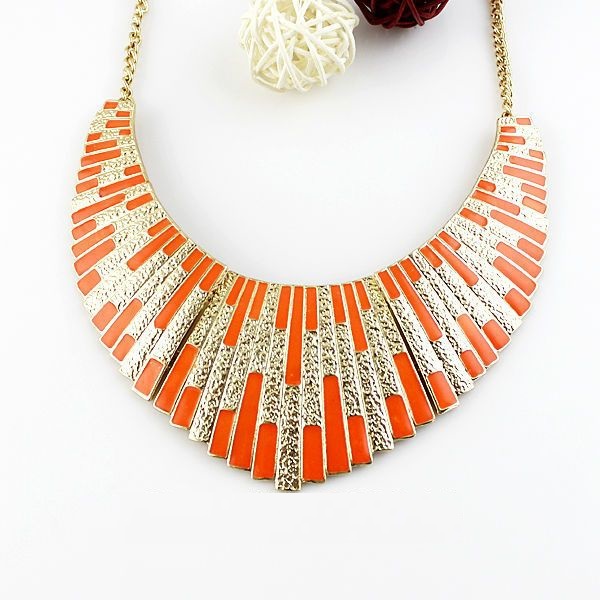 Statement Jewelry Evening Dress Orange Woman Necklace