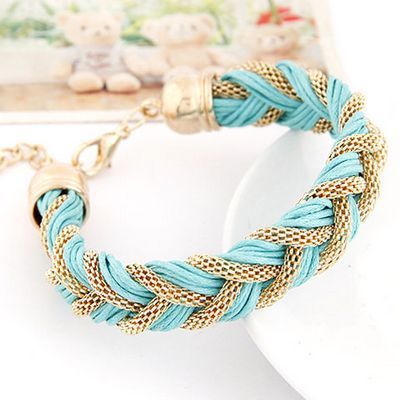 Dress Jewelry Fashion Light Blue Rope Woman Accessories Bracelet