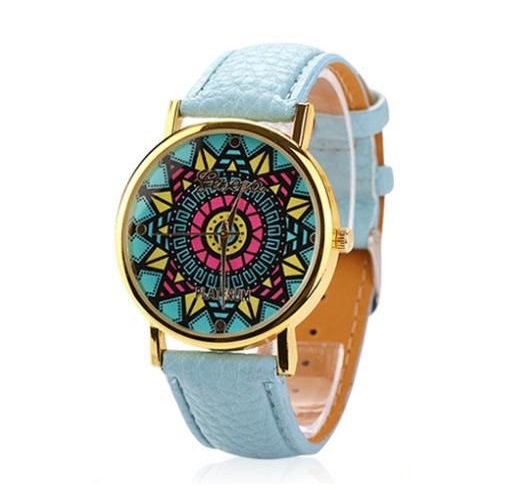 Vintage Retro Hippie Party Woodstock Party Blue Girl Watch