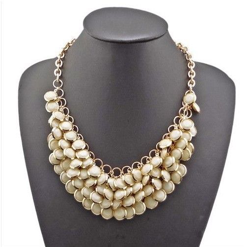 Vintage Bohemia White Statement Dress Party Woman Necklace on Luulla