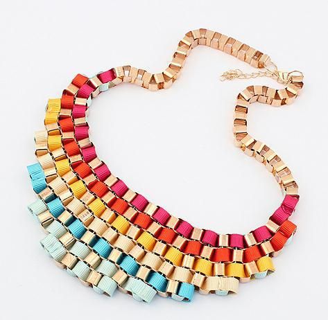 Fashion Colorful Statement Jewelry Dress Evening Woman Necklace