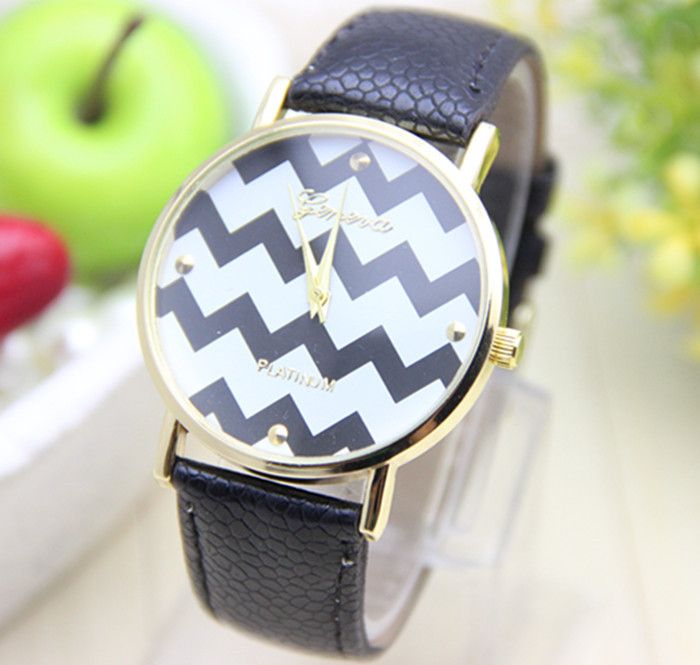 Stripes White Dial Party Holiday Gift Woman Watch