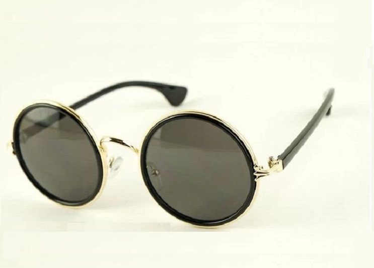 Round lenses black retro fashion summer unisex sunglasses