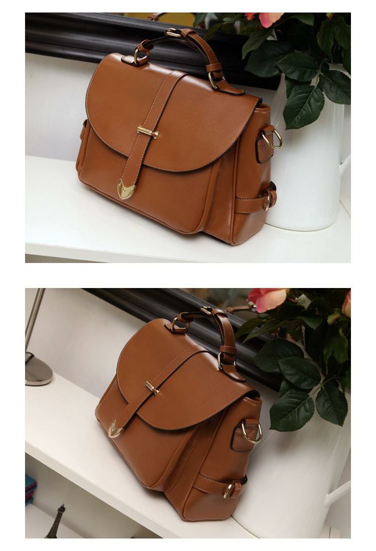 Fashion Messenger Brown Leather Woman Handbag
