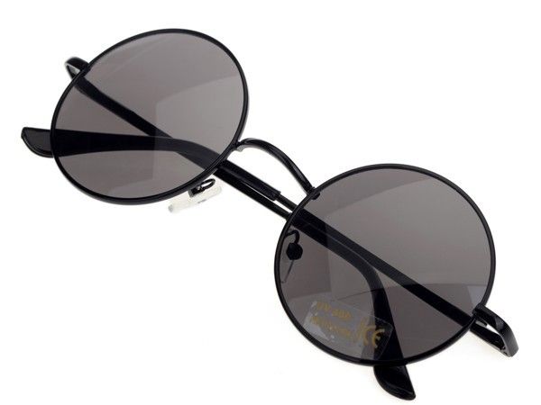 Fashion Round Black Lenses Girl Sunglasses