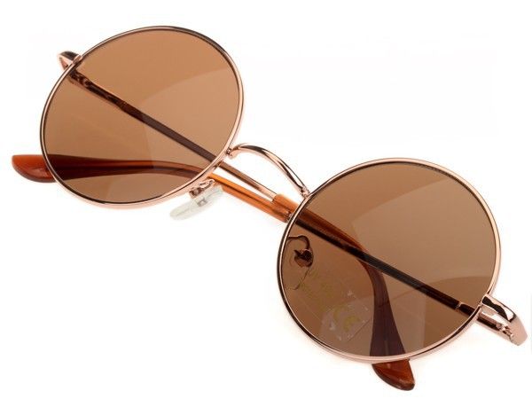 Fashion round brown lenses girl sunglasses