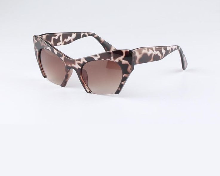 Cat Eye Cut End Retro Unisex Leopard Summer Sunglasses