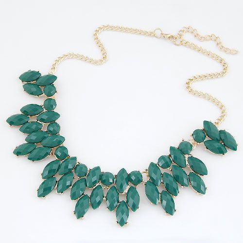 Summer Style Statement Jewelry Green Woman Necklace