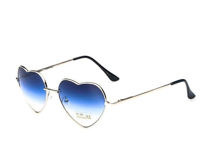 Summer Cute Heart Fashion Blue Beach Sunglasses