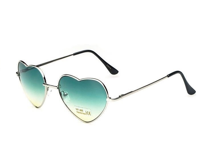Summer Cute Heart Fashion Green Lens Ocean Beach Sunglasses
