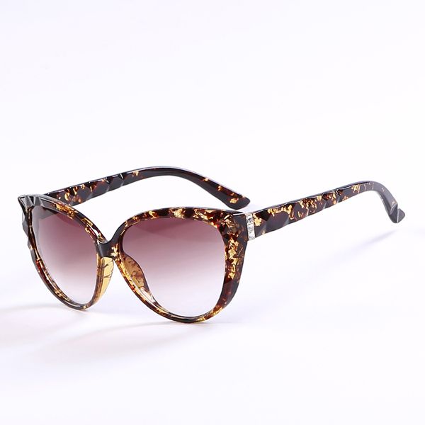 Cat Eye Wave Frame Sun Protector Leopard Frame Sunglasses