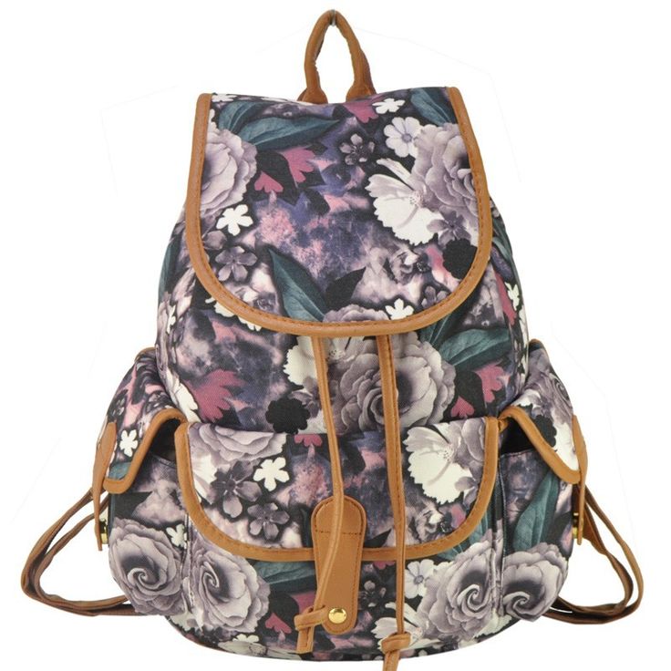 Floral Bag Causal School Teen Canvas Backpack
