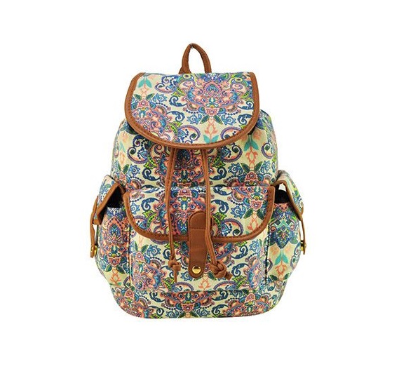 Music Festival Bag Colorful Canvas Girl Backpack