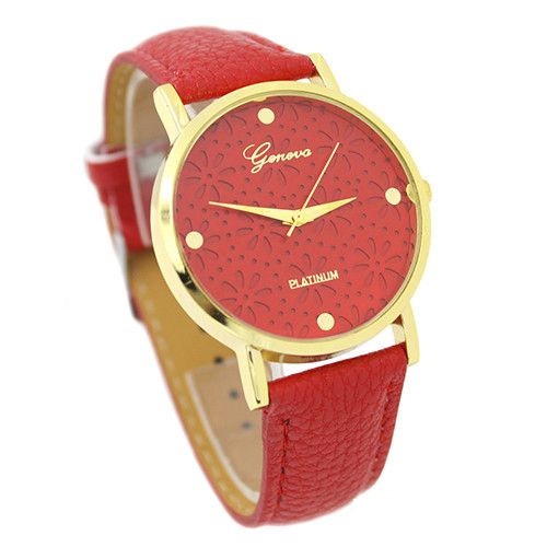 Cute Floral Teen Girl Red Party Watch