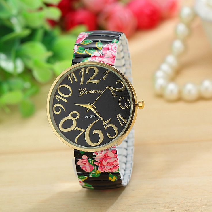 Floral Fashion Summer Party Girl Teen Black Watch