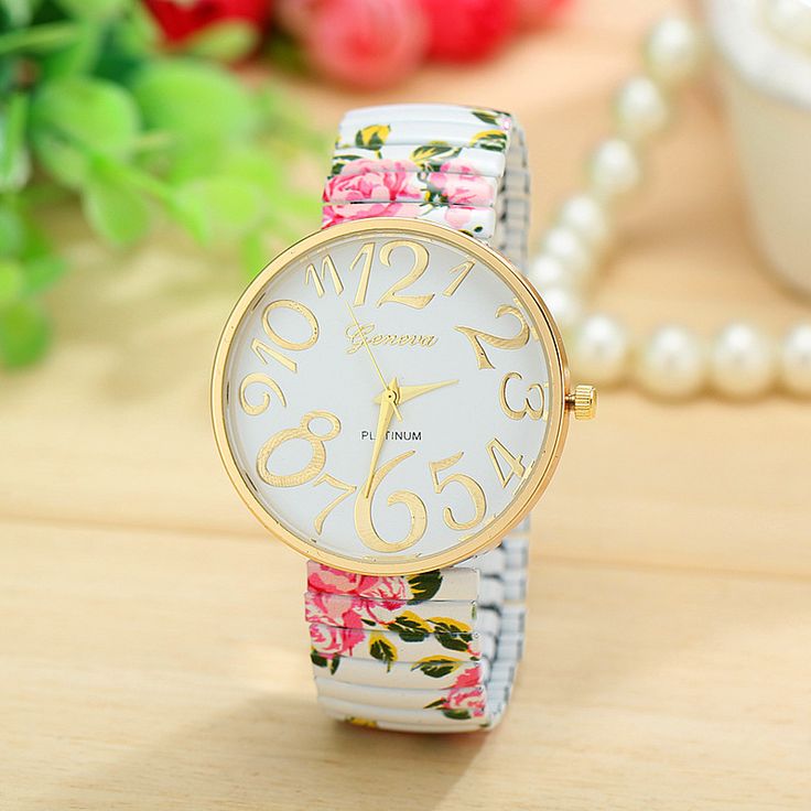 Floral Fashion Summer Party Girl Teen White Watch
