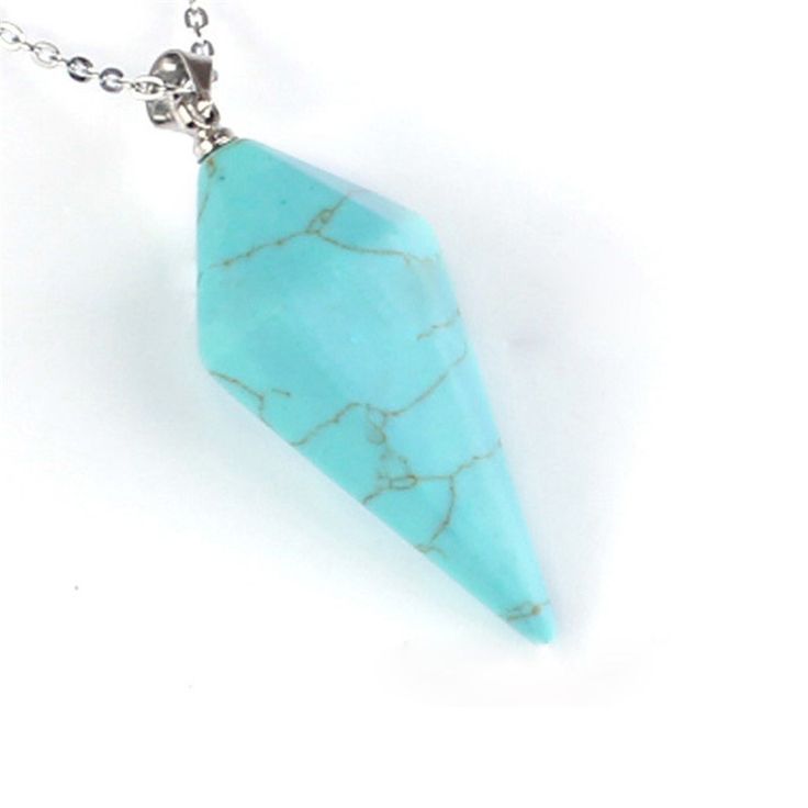 Natural Green Stone Pendant Jewelry Woman Necklace