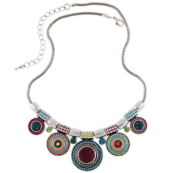Bohemia Fashion Statement Colorful Ethnic Woman Necklace