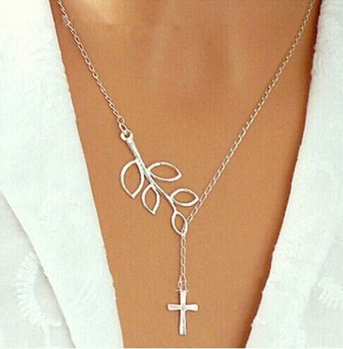 Elegant Simple Cross Pendant Woman Necklace