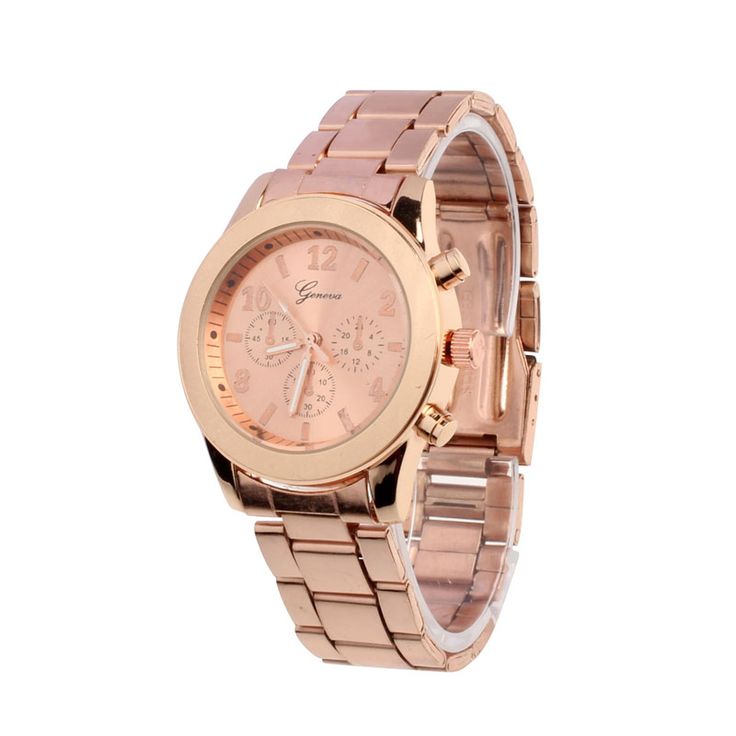 Stainless Steel Fashion Dress Rose Gold Woman Watch