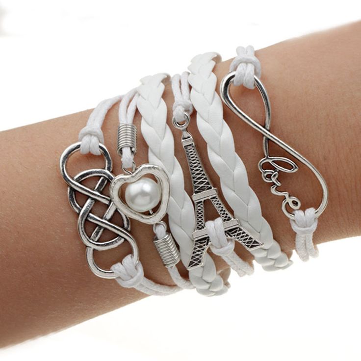 Charm White Unisex Love Theme Bracelet