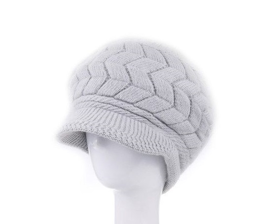 Winter Beanies Knitted Fashion Woman Gray Woman Hat