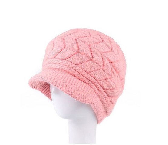 Winter Beanies Knitted Fashion Woman Pink Woman Hat