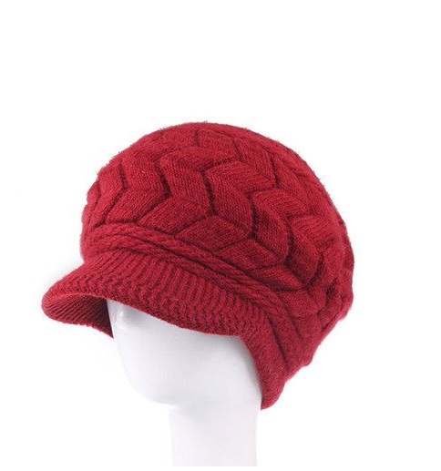 Winter Beanies Knitted Fashion Woman Wine Red Woman Hat