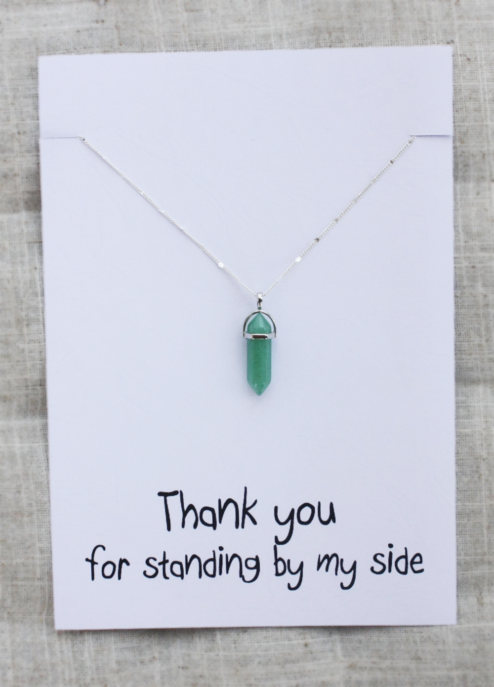 Thank You For Standing By My Side Woman Pendant Stone Necklace