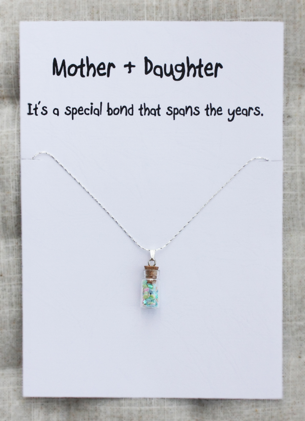 Mother And Daughter Family Holiday Gift Woman Pendant Stone Necklace