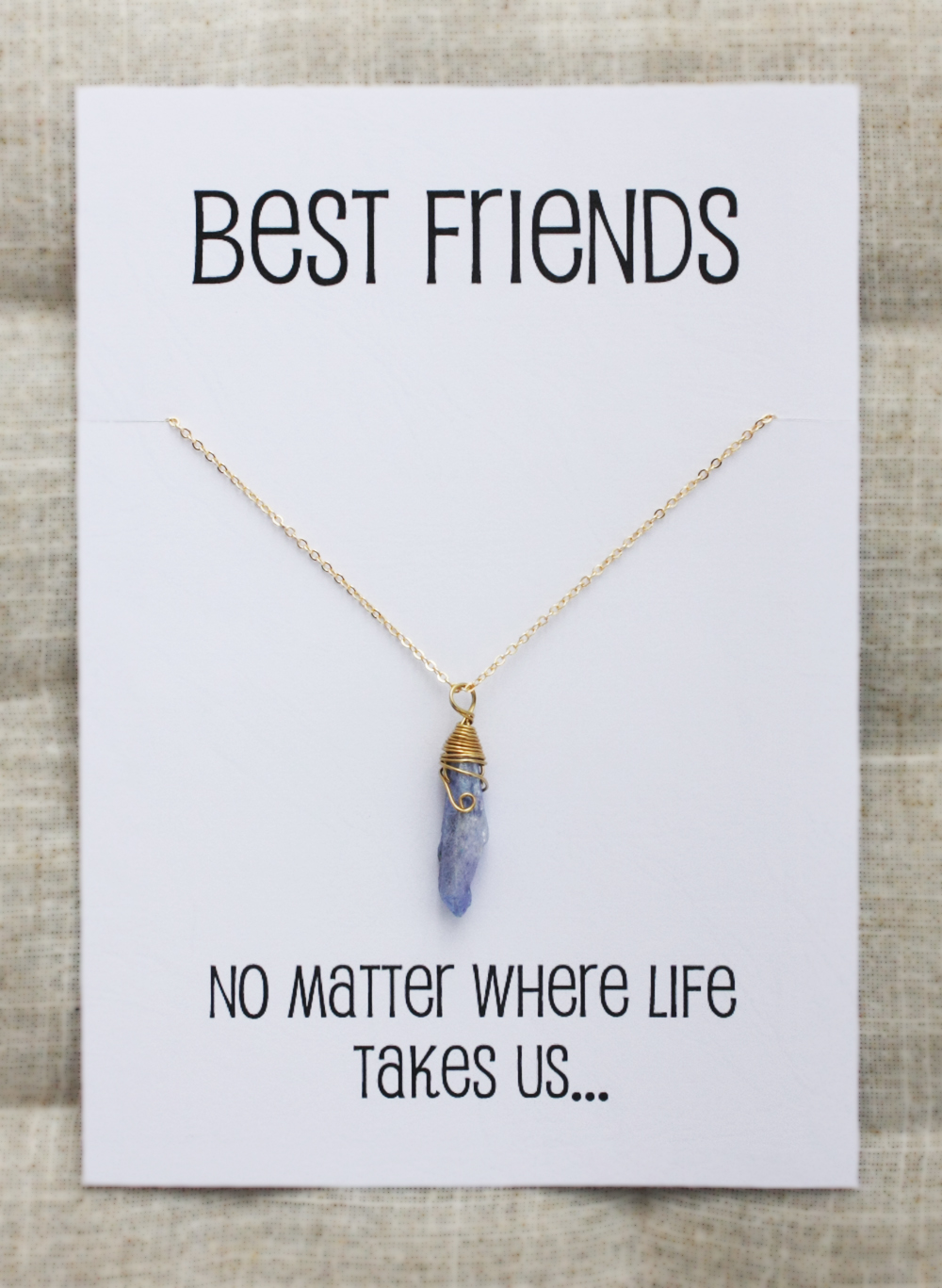 Friends No Matter Where Life Take Us Pendant Unisex Cool Stone Necklace