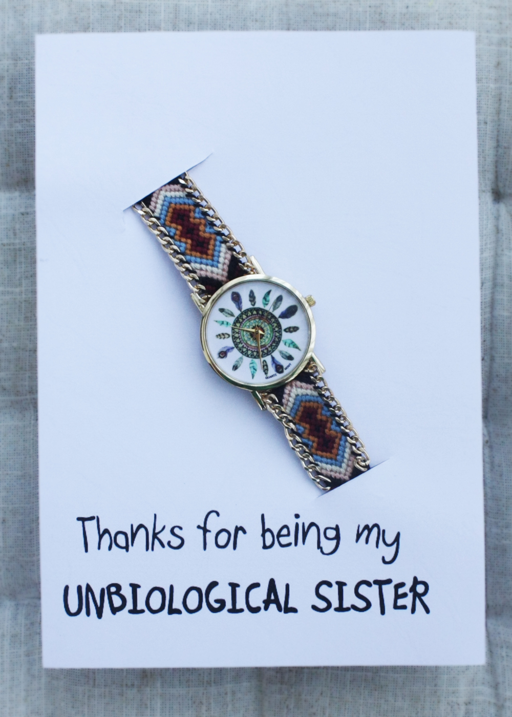 Peacock Face Friendship Wrist Giftthanks For Being My Unbiological Sister Card Watch