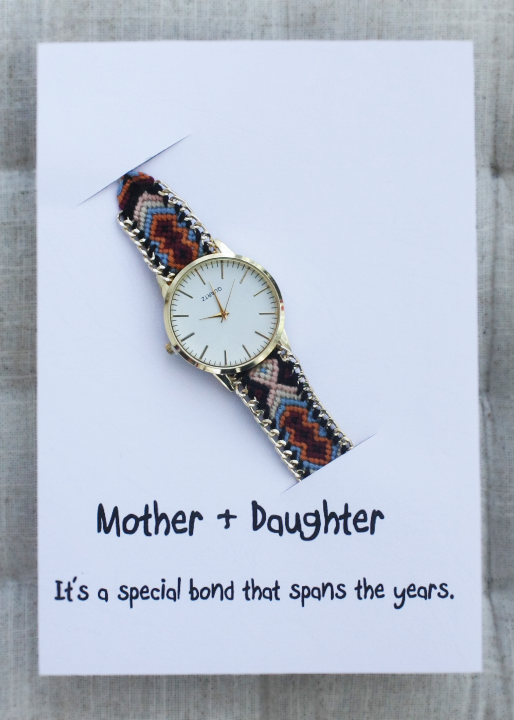 Colorful Band Friendship Wrist Giftmother And Daughter Card Watch