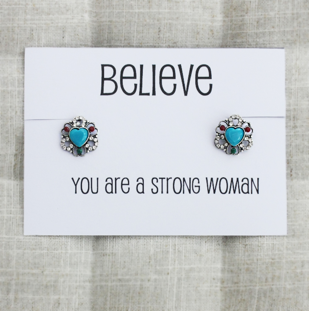 Thank You For Standing By My Side Anniversary Gift Woman Rhinestones Gift Card Earrings