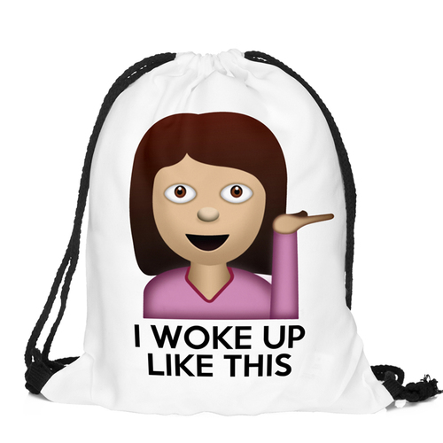 Back To School Gilr Pattern Funny Design Drawstring Bag Woman Softback Backpack