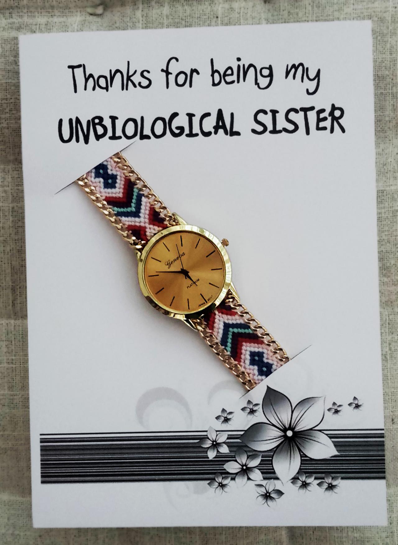Colorful Band Friendship Wrist Unbiological Sister Gift Card Watch