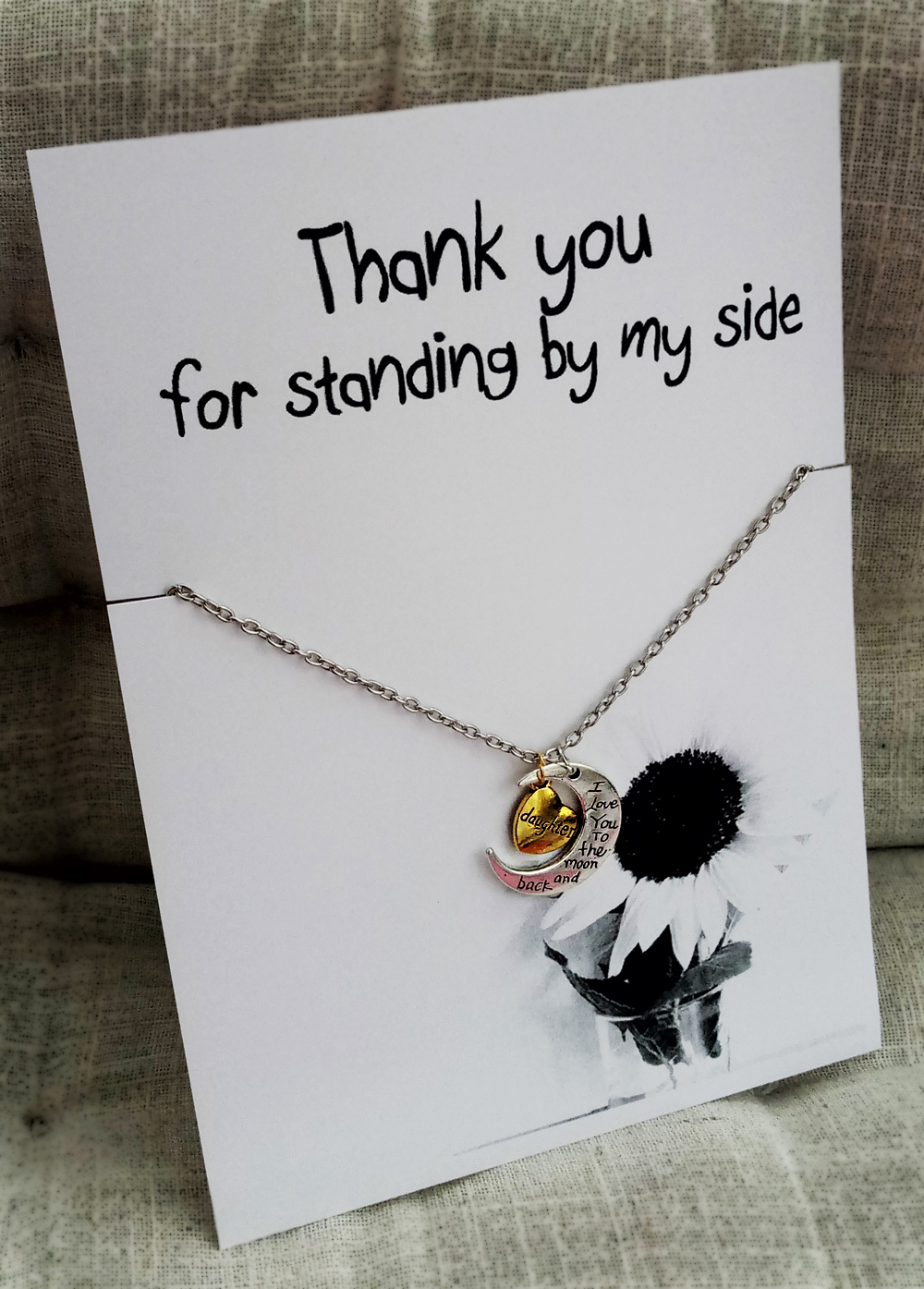 Thank You For Standing By My Side Love You Daughter Holiday Gift Woman Jewelry Pendant Necklace
