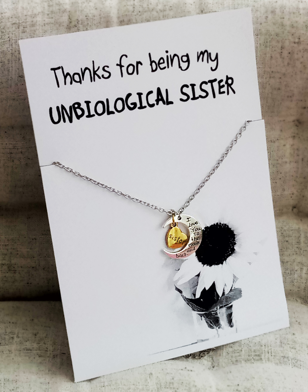 Thank You For Standing By My Side Love You To The Moon And Back Sister Holiday Gift Woman Jewelry Pendant Necklace