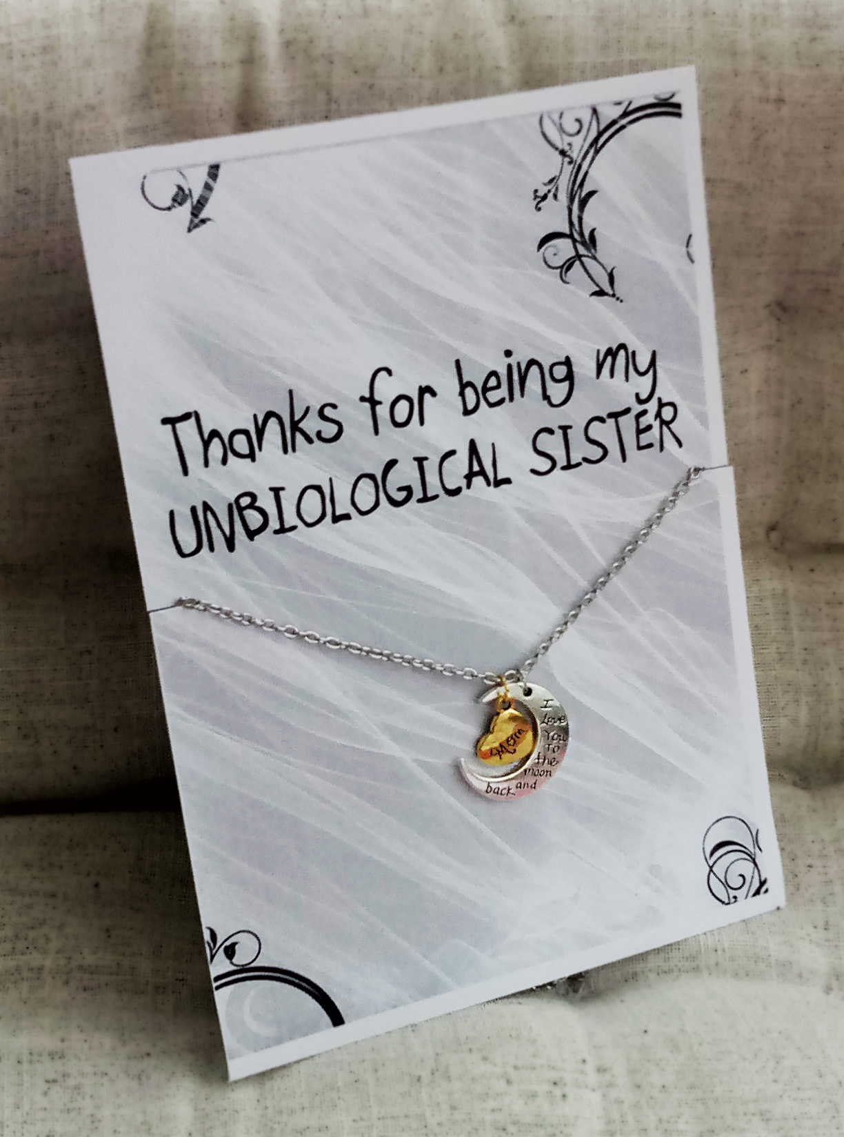 Thank You For Being My Unbiological Sister Love You Mom Christmas Gift Necklace Active