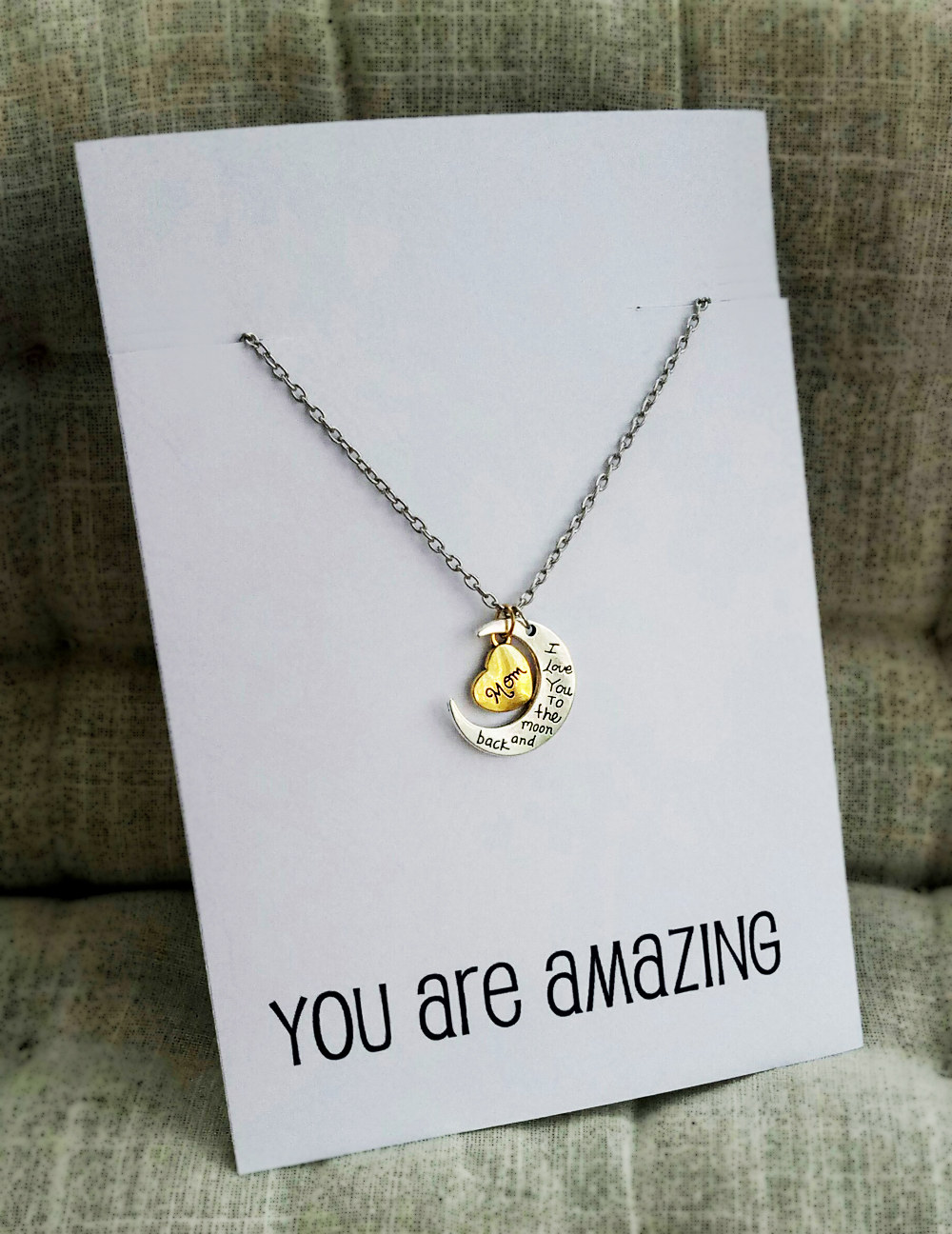 I Love You Mom To The Moon And Back You Are Amazing Pendants Gift Holidays Christmas Present Woman Necklace