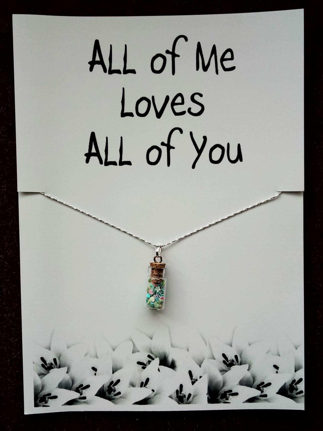 All Of Me Loves All Of You Gift Valentine's Day Woman Fashion Stone Pendant Necklace