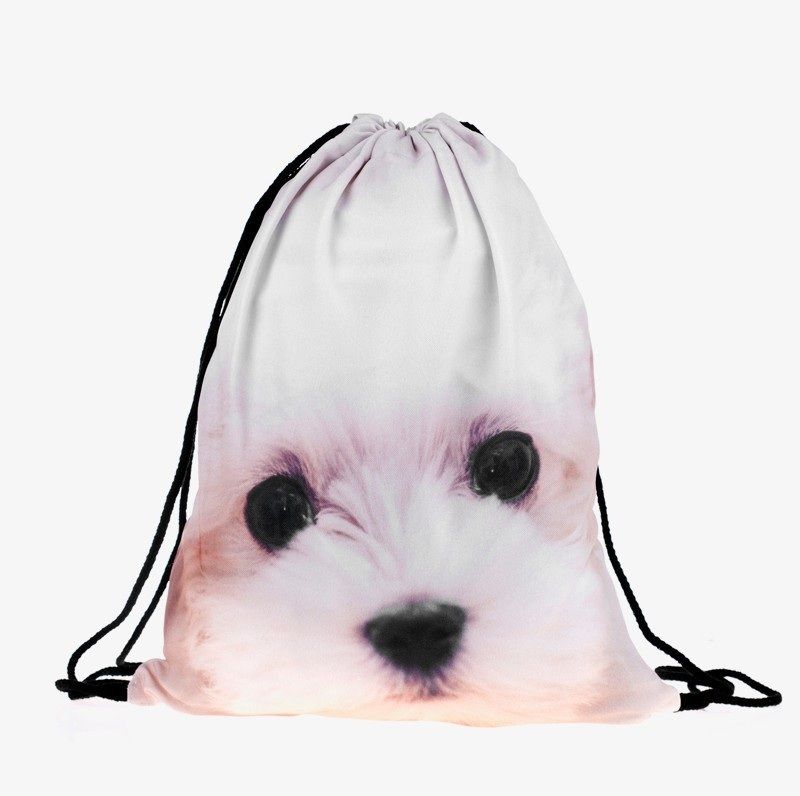 My Puppy Casual Fun School Girl Teenage Drawstring Bag Woman Softback Backpack