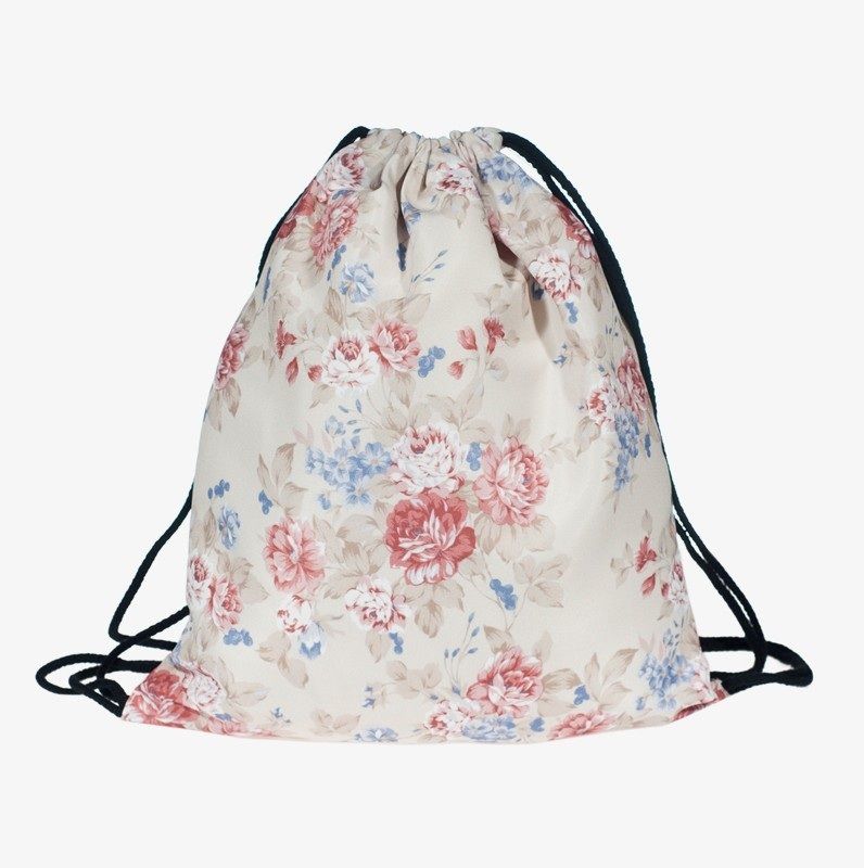 Flowers Casual Fun School Girl Teenage Drawstring Bag Woman Softback Backpack