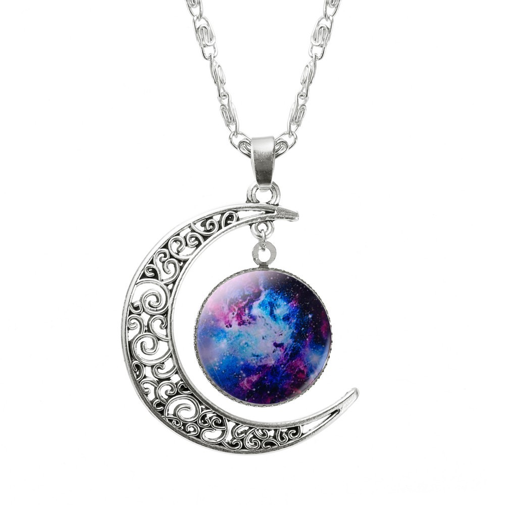 Galaxy Pendant Fantasy Moon Space Teen Colorful Love You To The Moon And Back Necklace