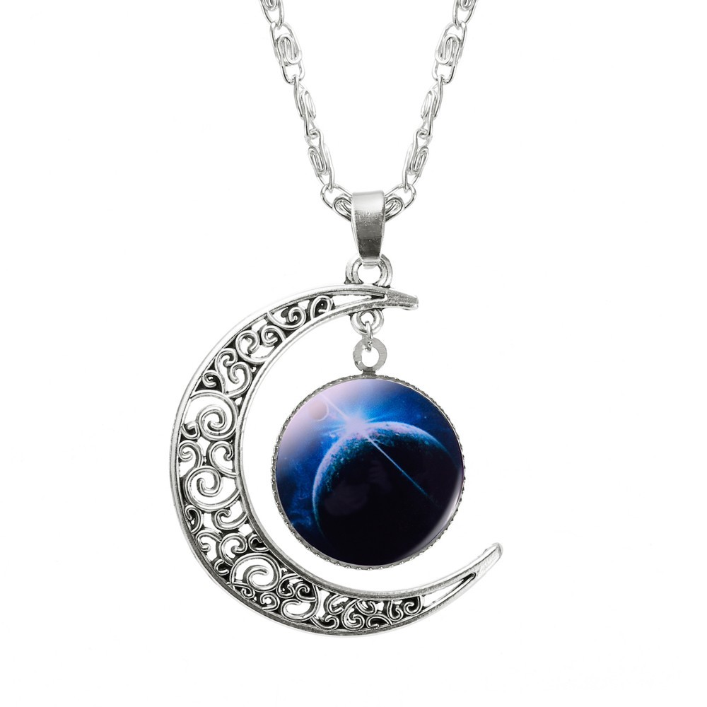 Space Fantasy Pendant Moon Space Teen Colorful Love You To The Moon And Back Necklace
