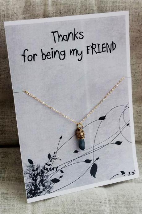 Thanks Being My Friend Stone Pendant Woman Holiday Christmas Gift Pendant Necklace