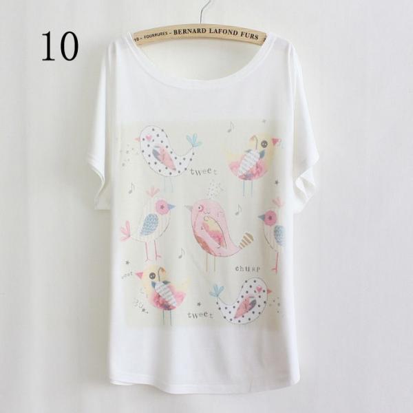 Friend Gift Bird Print Summer Top Girl Tee On Luulla