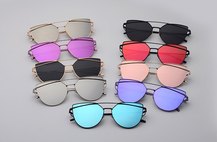 Fashion Lenses Cat Eye Sunglasses Women Sunglasses Double-Deck Alloy ...